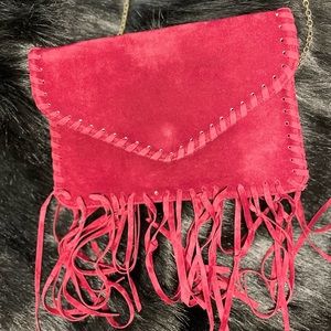 Cranberry Fringe Purse